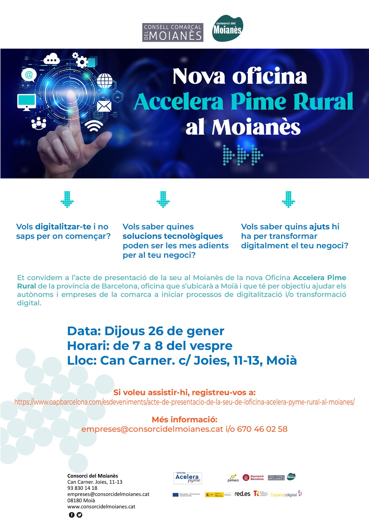 Presentació de l'Oficina Accelera Pime Rural del Moianès